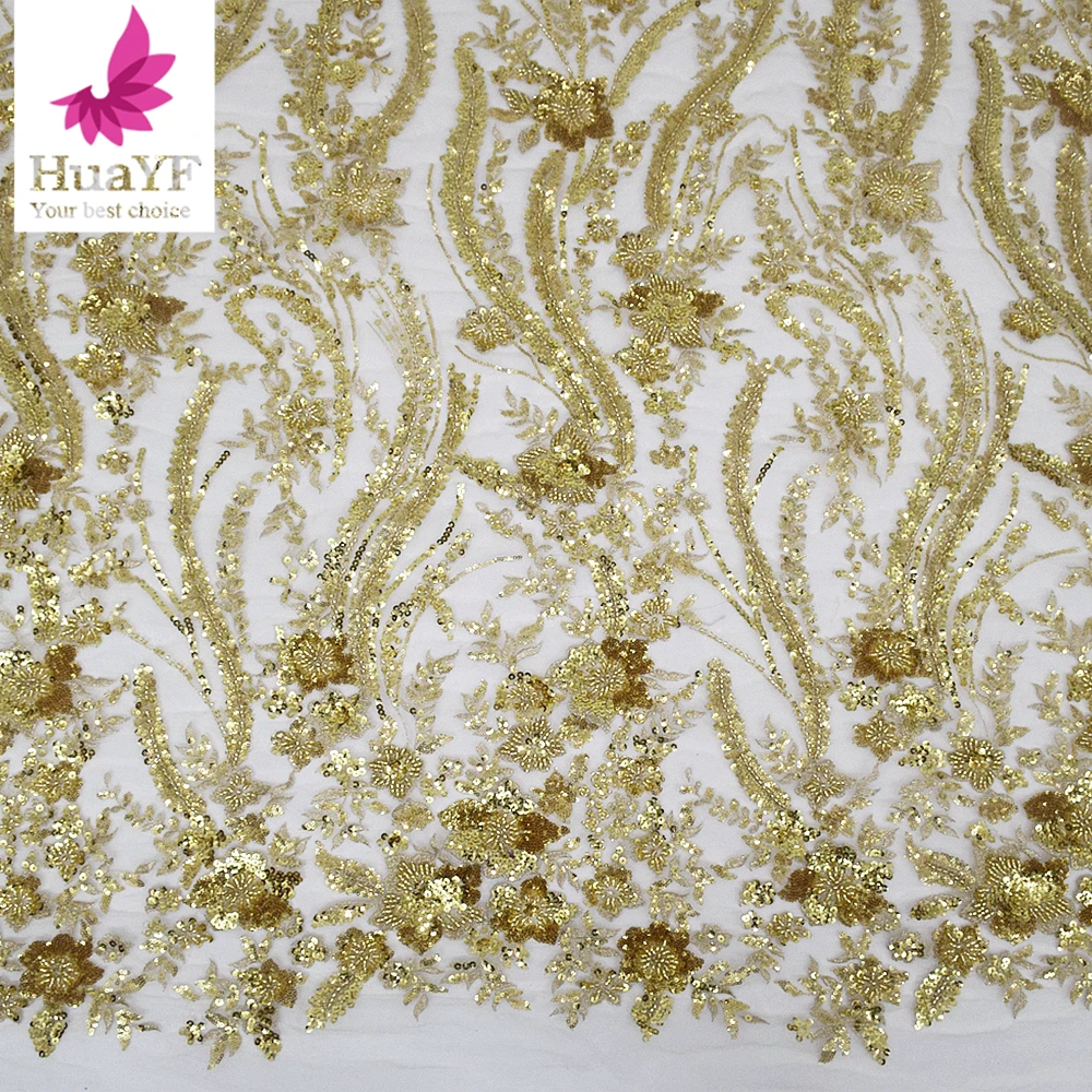 tessuto-in-rete-con-paillettes-e-ricami-floreali-dorati-1-metro-con-perline-per-abito-da-sposa-bianco-pizzo-hy2220