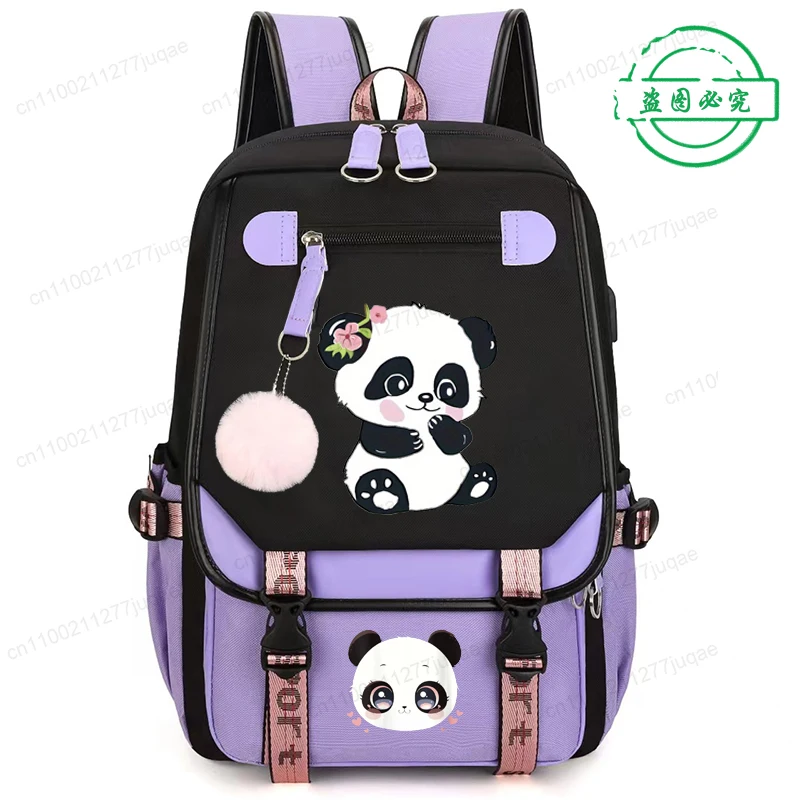 Kawaii Panda Anime Cartoon Backpack Teenager Backpack for Women Back To School School Bookbags Fashion Trend Student Bagpack