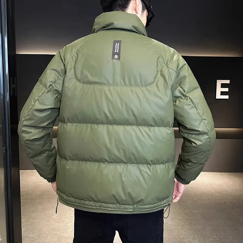 Autumn Winter Fashion Lightweight Down Jacket Men Trendy Short Stand Collar Thickened Warm Cold-Proof White Duck Down Jacket