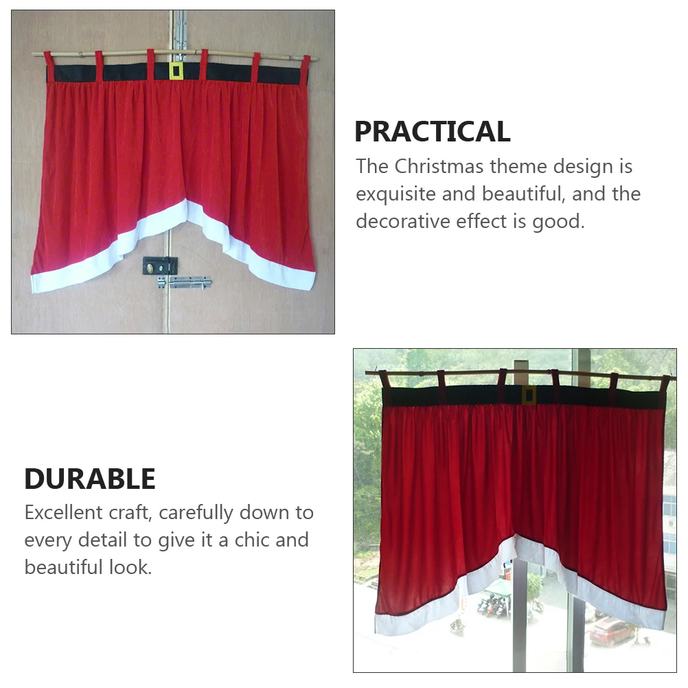 

Christmas Window Curtain Xmas Festival Drapery Decorative For Living Room Bedroom Nursery Wash Resistant