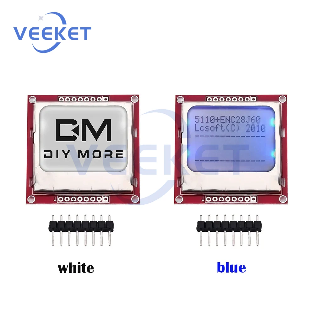 

Diymore Smart Electronics LCD Module Display Monitor adapter PCB 84*48 84x84 lcd 5110 Nokia 5110 Screen for Arduino