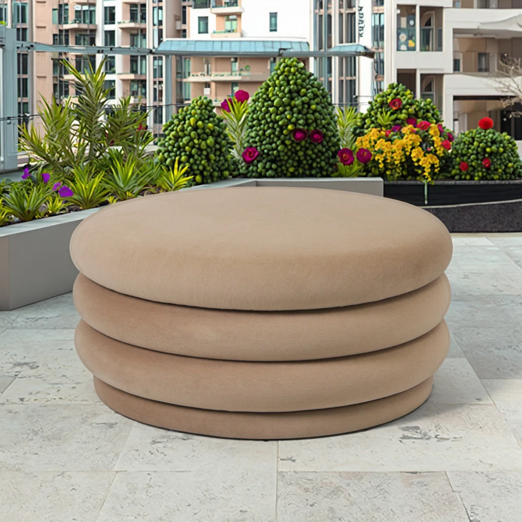 Modern Contemporary Design Eco-Friendly Handmade Velvet Storage Decorative Flower Pots Home Bedroom Stools Ottomans