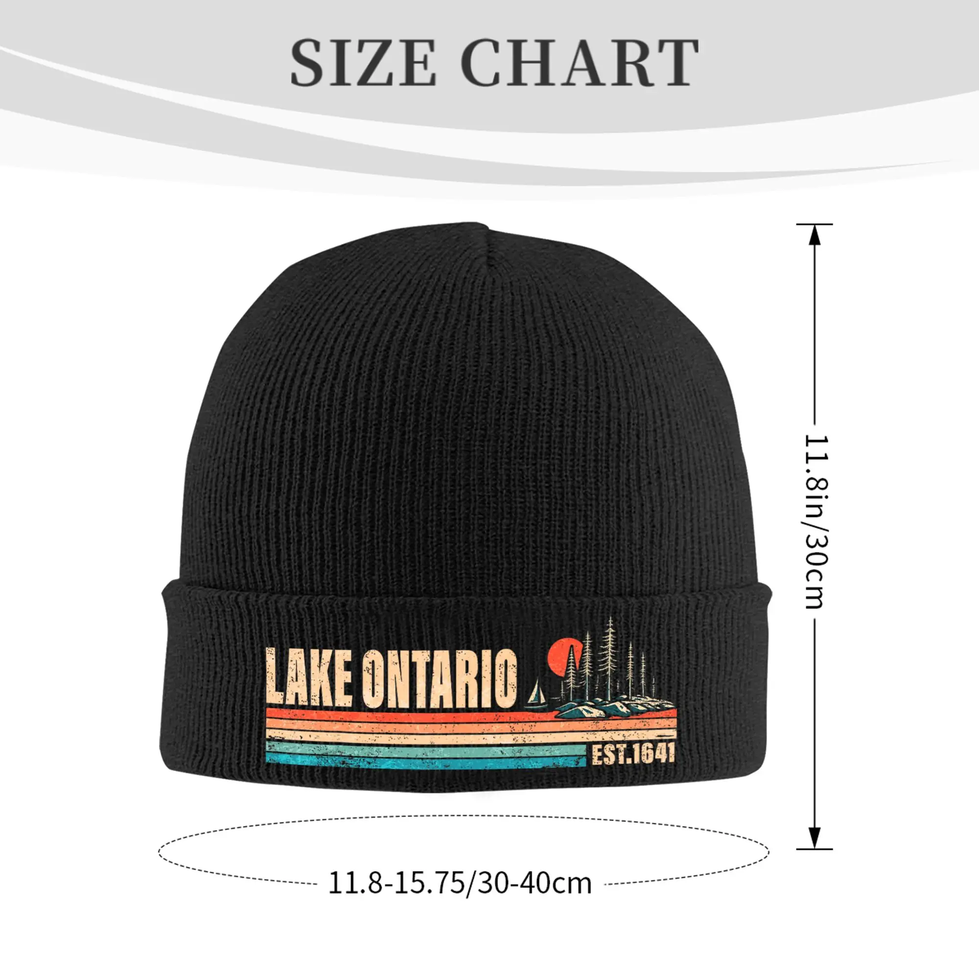 Adult Unisex Lake America Funny Ontario USA Canada Graphic Beanie Hats Lake Ontario Street Knitting Hat Autumn Caps Bonnet Hats