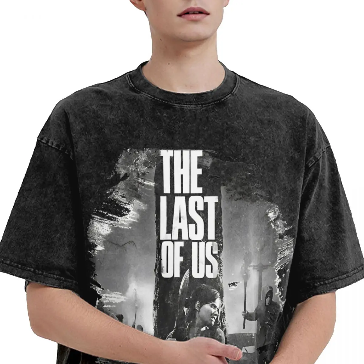 The Last Of Us Ellie T Shirt Hip Hop Washed Short Sleeve Oversize T-Shirt Vintage for Men Women Streetwear Printed Tees