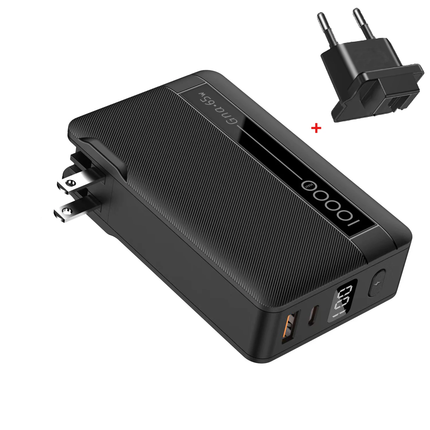 

PD65W Gan Charger AC Plug 110V 220V Power bank 10000mah PD30W Battery pack for Laptop IPhone Tablet Camera Dell HP