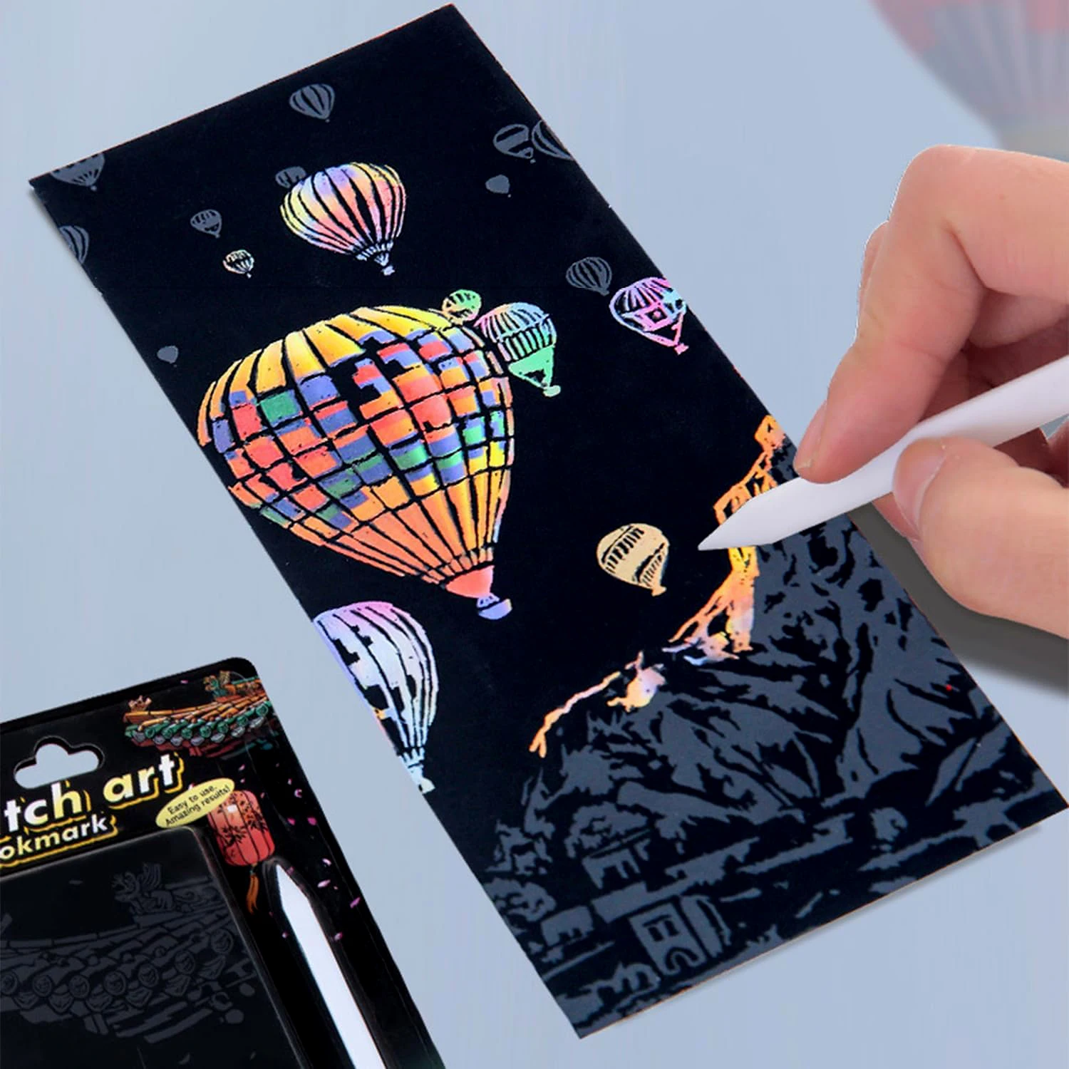 12PCS Scenery Scratch Bookmarks Paper Scratch Rainbow Bookmarks DIY Bookmark Crafts  for Book Lovers Students Rewards Gifts