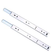 Width 27mm Drawer Track Guide Computer Desk Keyboard Tray Two Slides Mute Ball 2 Section Rail