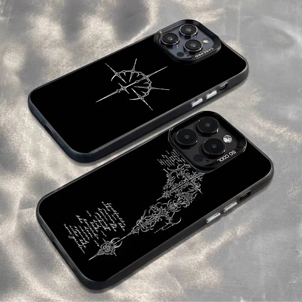 

Cyber Sigil Cross line Phone Case For iPhone17,16,15,14,13,12,11,Mini,Pro,MAX,plus,Black Matte Shockproof Cover
