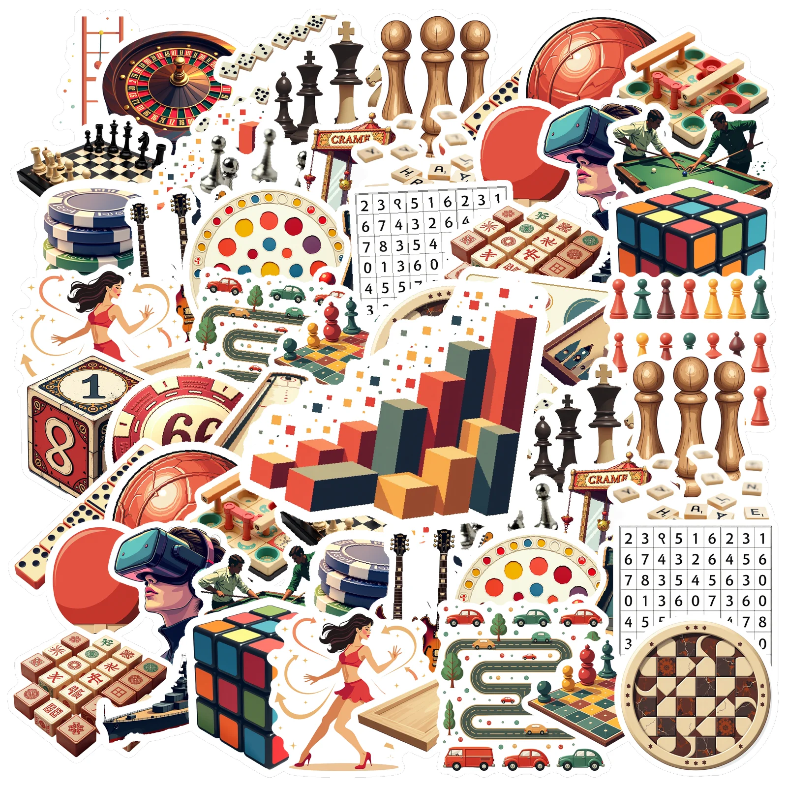 35pcs-50pcs Decals  Self-adhesive Sports-gamestickers Stickers Card-gamestickers for Laptop Phonecase Scrapbook