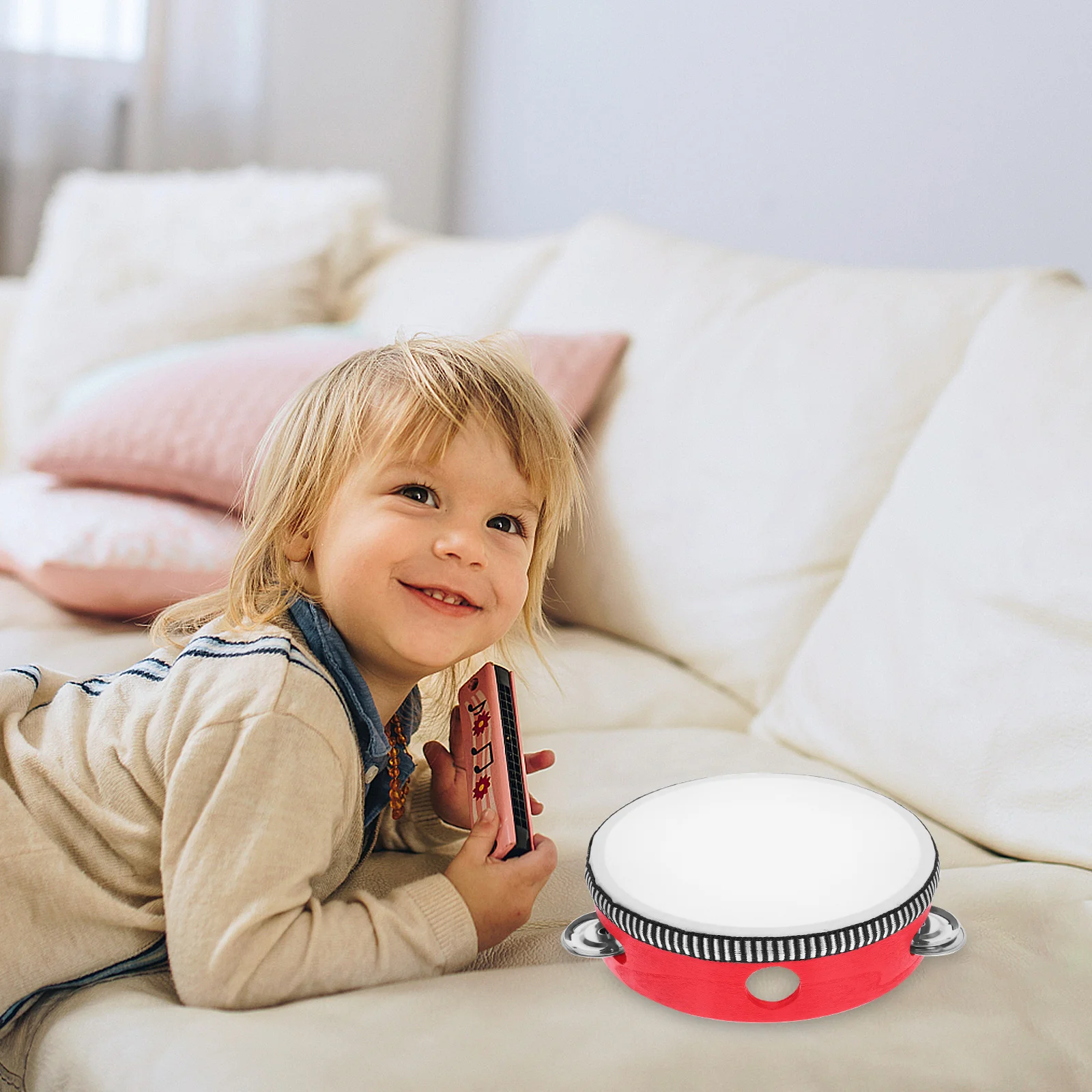 

Hand Tambourine Wooden Metal Sturdy Percussion Instrument Perfect for Kids Dance Music Practice Beginner Use Kids Hand Drum