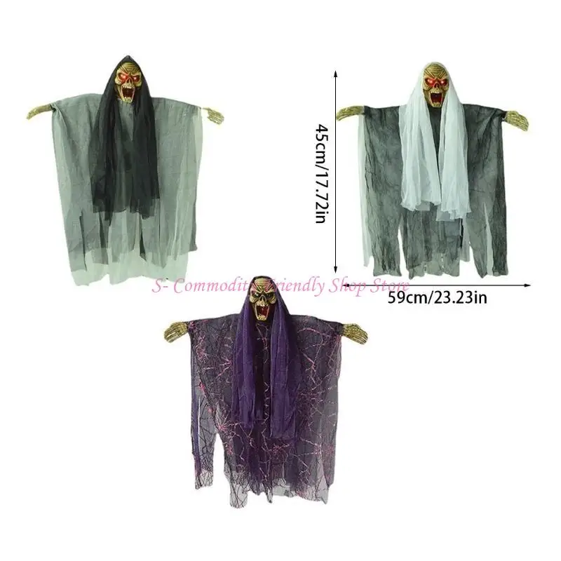 85ae Halloween suspendu squelette fantôme Flying Props Motion Activé des décorations d'Halloween, Contrôle vocal / pour