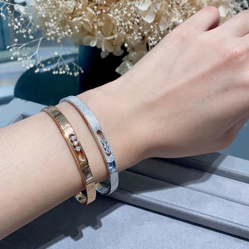 

MXK Classic European and American 925 silver MOVE series bracelets for men and women,luxury French romantic Valentines Day gifts