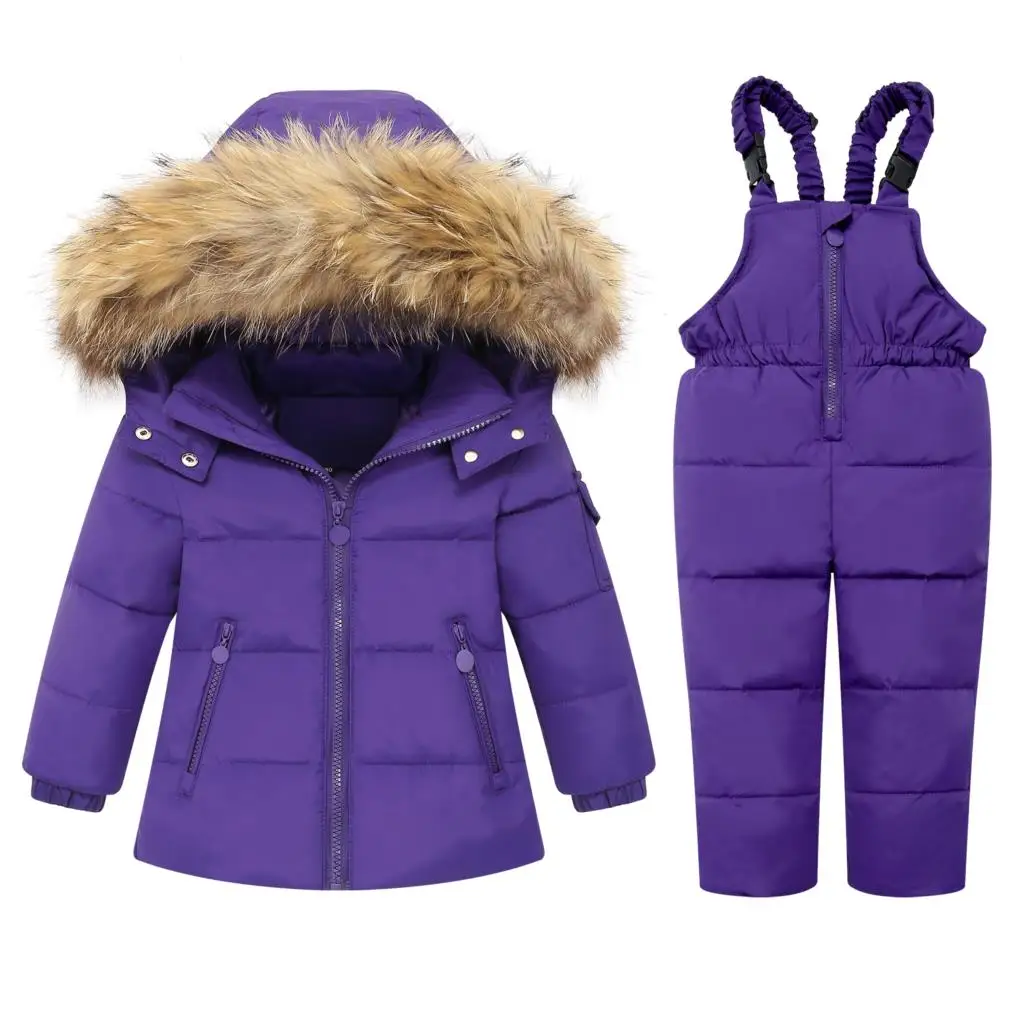 UNITIM 2024 Winter Children Clothes Set -30 Degree Down Jacket For Girls Baby Boy Jumpsuit Kids Overalls Boys Outerwear Coat