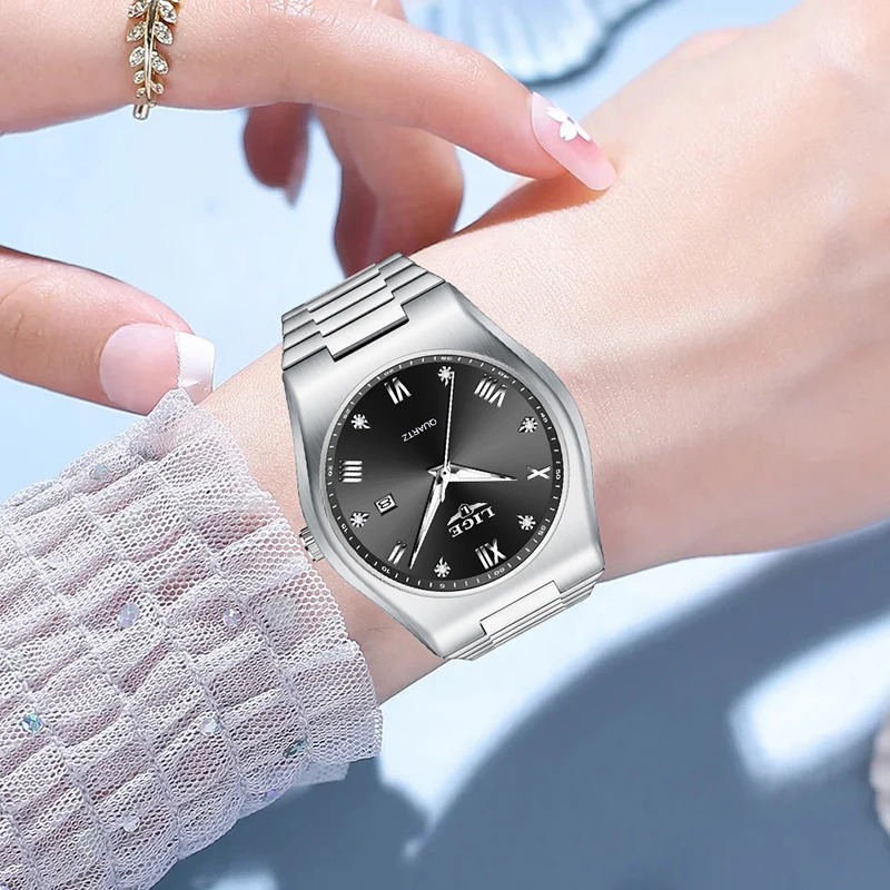 LIGE Quartz Watches For Women Top Brand Luxury Diamond Watch Women Fashion Waterproof Luminous Date Woman Wristwatch Reloj Mujer