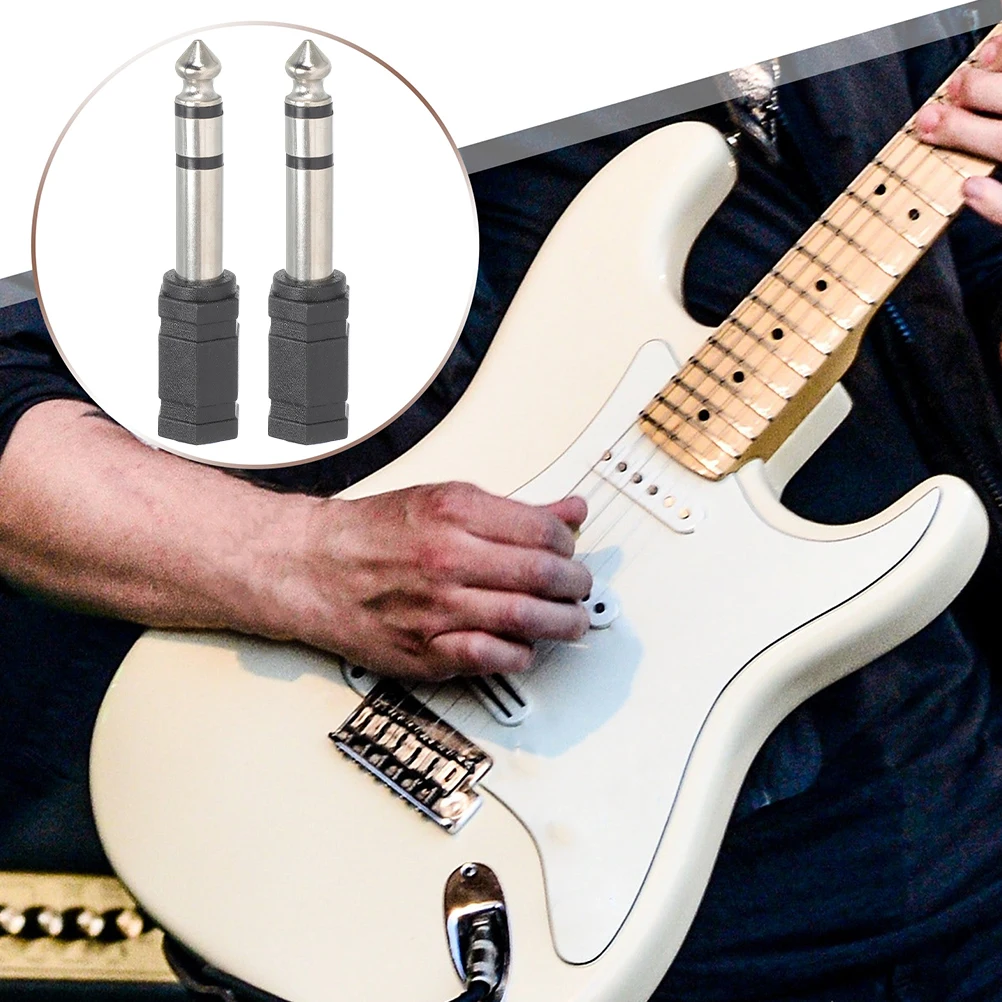 

2pcs 6.35Mm To 3.5Mm Audio Adapter Converter Guitar Microphone Headphone Jack Male Female Replacement Stereo Equipment Interface