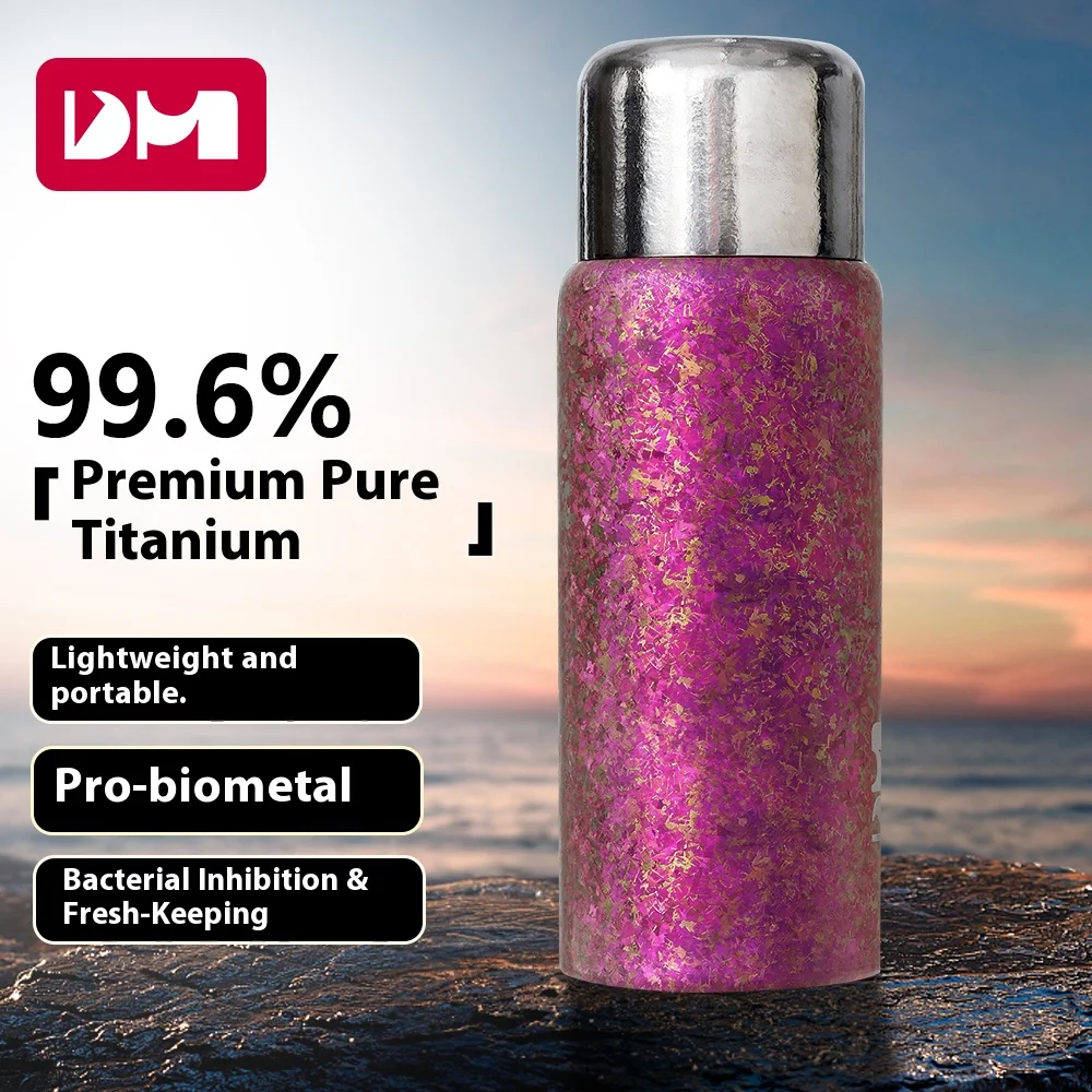 

DM 400 мл изолированная чашка из чистого титана для мужчин и женщин, чашка для воды, портативная чашка для чая, офисная чашка, титановая чашка, изоляционная бутылка для горячей и холодной воды