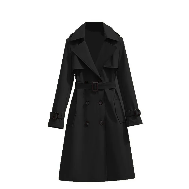 

Casual Chic Korean Style Women's Long Sleeve Coat Spring Autumn New Arrival Fashionable Middling Length Windbreaker Jacket