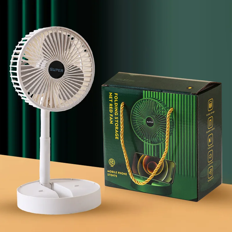 Desktop fan charging model, long endurance USB foldable mini retractable fan, dormitory portable desktop electric fan