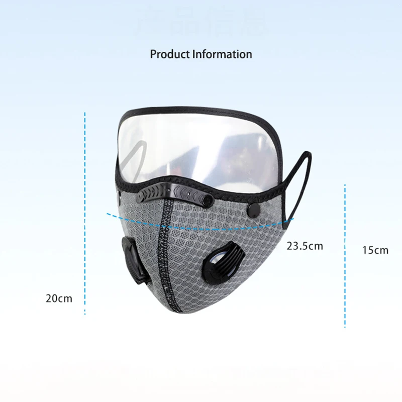 إدراجات ونظارات من الكربون المنشط، قناع وجه رياضي لركوب الدراجات للرجال قابل لإعادة الاستخدام وباندانا مقاومة للغبار