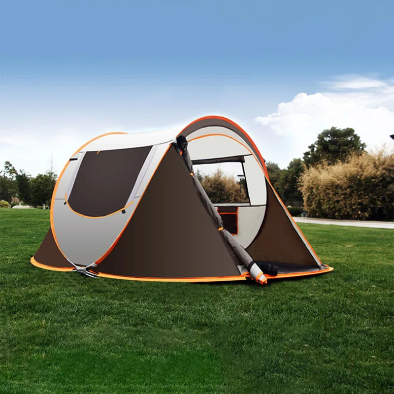 Automatisches Pop-up-Campingzelt für 3–4 Personen, wasserdicht, Sonnenschutz, Outdoor, Rucksackreisen, tragbar, für Familienwandern, Strand, Barraca