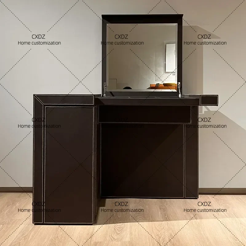 XXModern  Storage Vanity Table Black Wooden Organizer Bedroom Dresser Drawers Salon Beauty Meuble  Home Furnitur