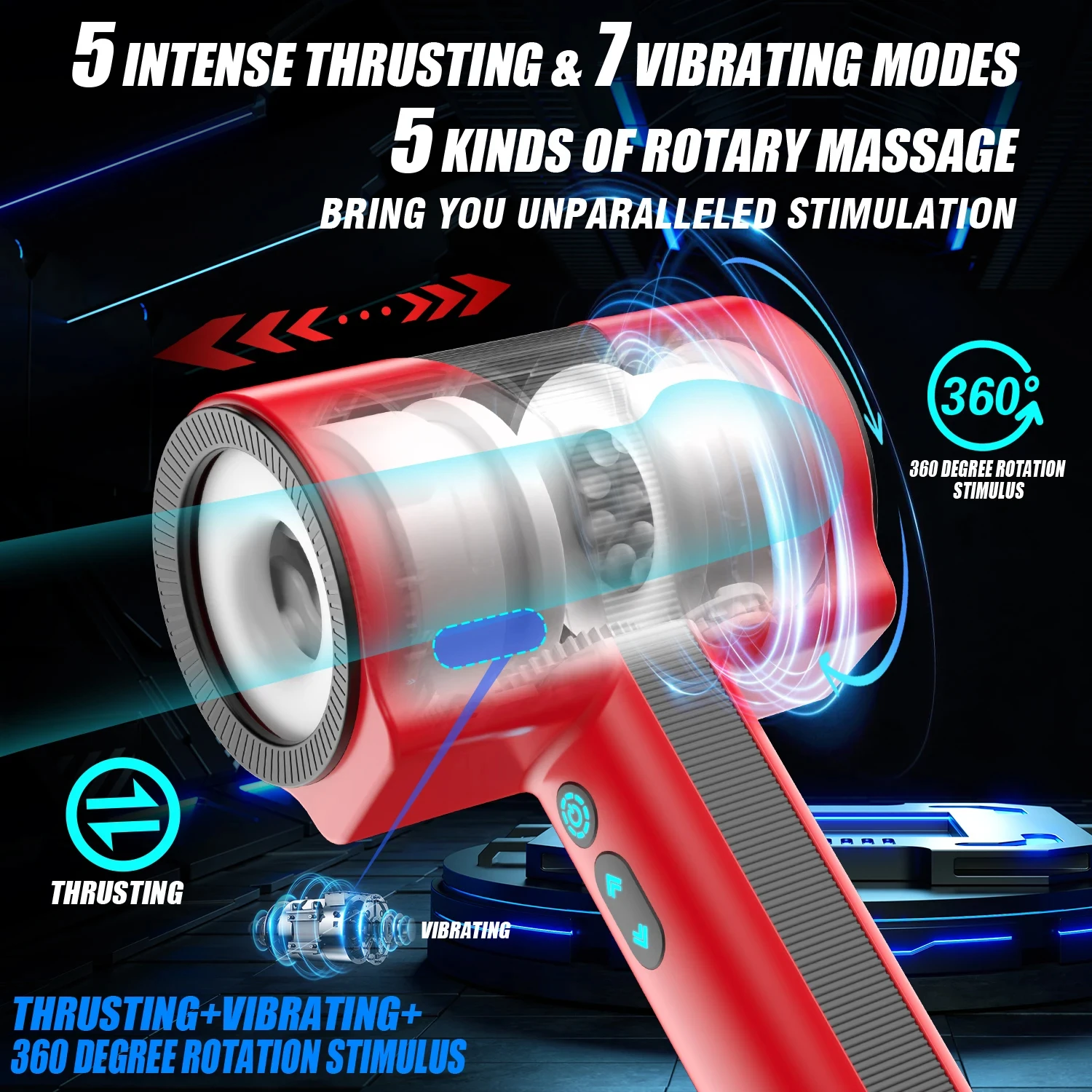 Male Sucking Electric Jet Cup Rechargeable Handheld Telescopic Rotating Vibrating Jet Cup Simulation Vagina Masturbator Sex Toys