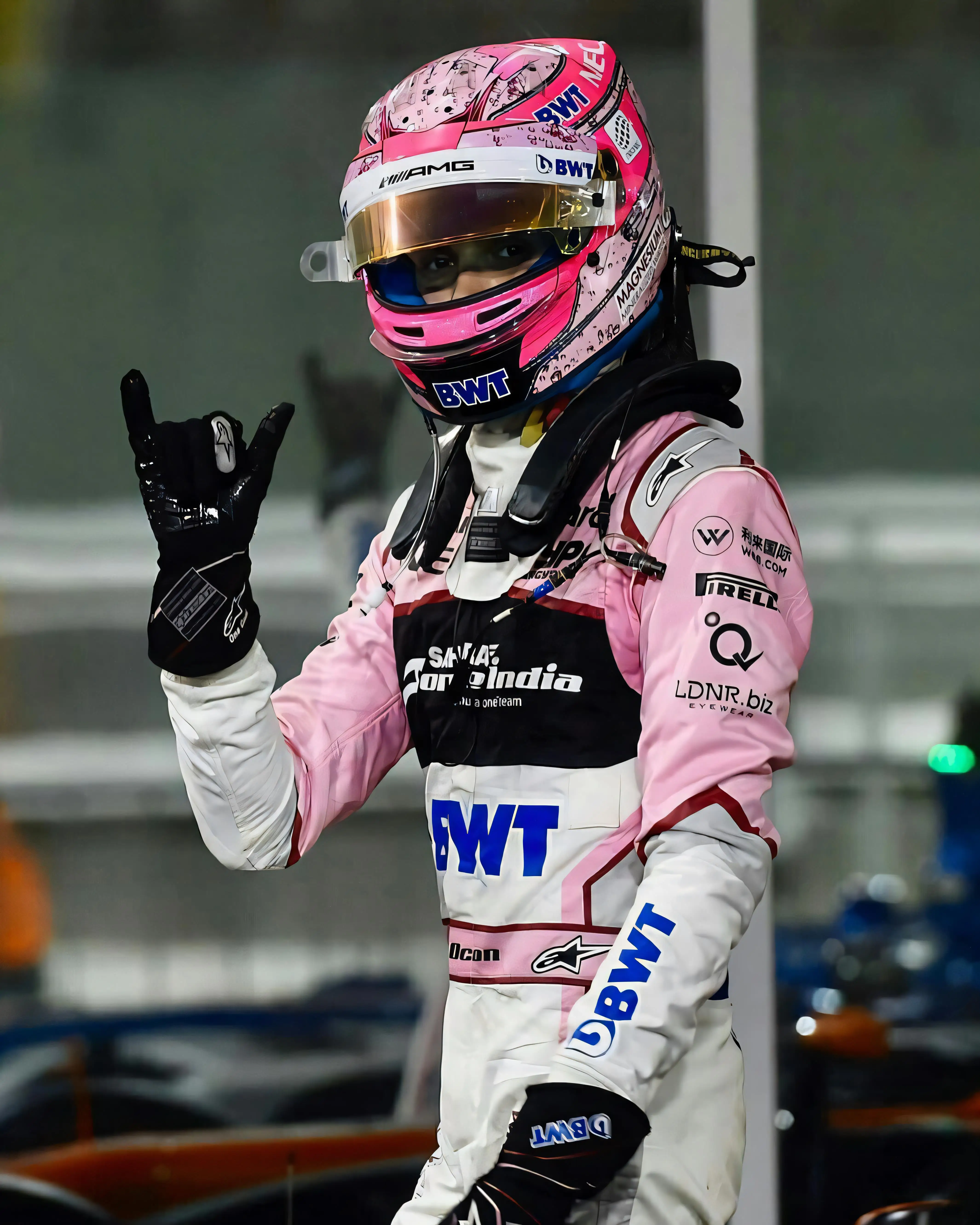Racing Driver Pierre Gasly Pink Helmet BWT Aluminum Tin Sign Wall Art Decor Metal Poster