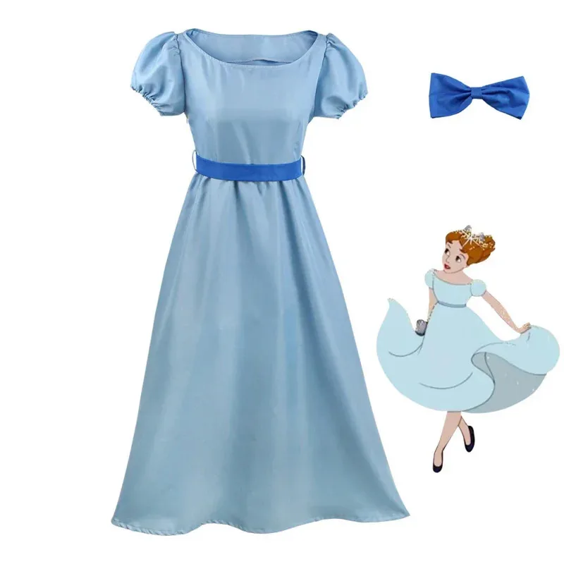 Venta caliente Pan Peter princesa Wendy conjunto completo vestido para mujer chica disfraz de fiesta de Halloween Cosplay verano otoño uniforme diario NM31