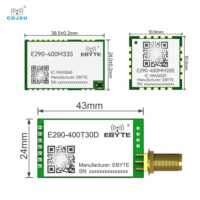 Wireless Module 433/868/915MHz ChirpIoT™ Spread Spectrum COJXU E290 Series 20dbm/30dBm PAN3060/3029 IAP Upgrade AT Comman