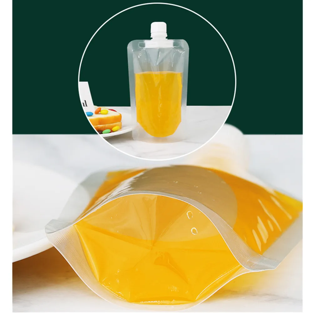 Liquid Packaging Bags 20pcs Transparent Stand Up Pouches with Nozzle - Soy Milk / Yogurt /  Juice Beverages Pack-bag with Spout