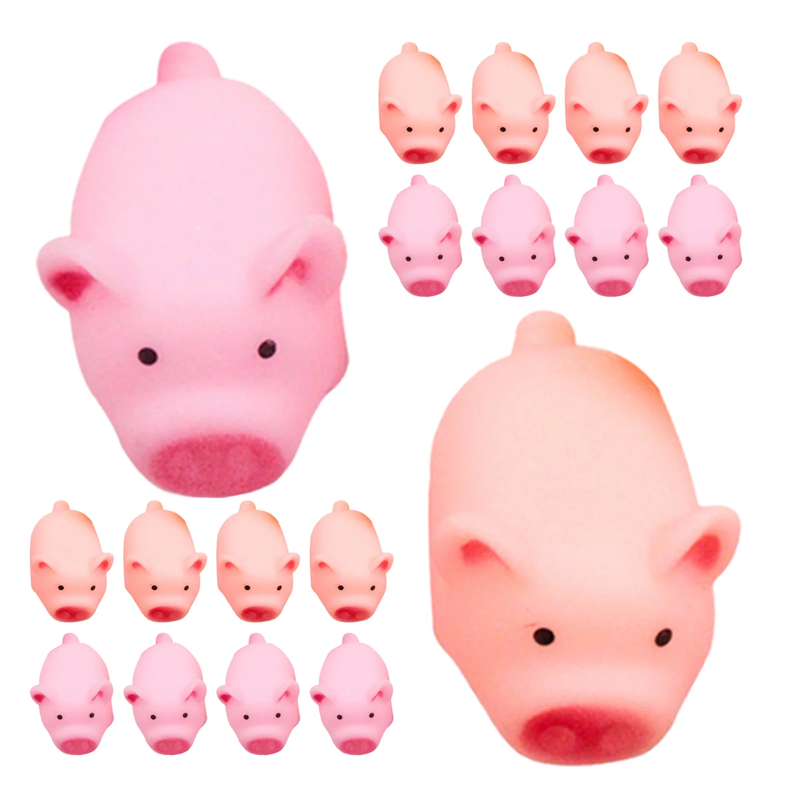 ของเล่นบีบมีเสียงร้องรูปหมูน้อย 40 ชิ้น สำหรับงานปาร์ตี้คริสต์มาสเด็ก ของเล่นน้ำบีบเล่นในอ่างอาบน้ำ สีชมพู