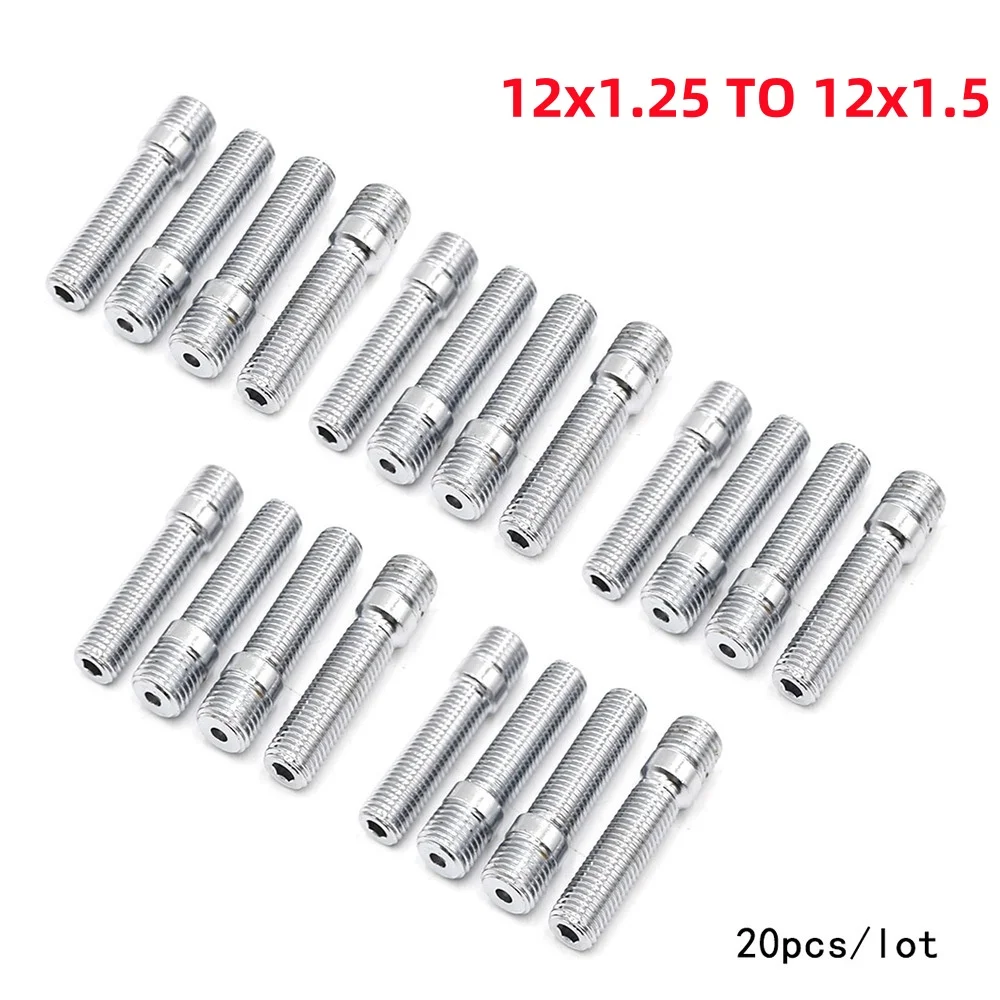 

20 PCS 58MM EXTENDED WHEELS STUD CONVERSION 12x1.25 TO 12x1.5 SCREW ADAPTER KIT