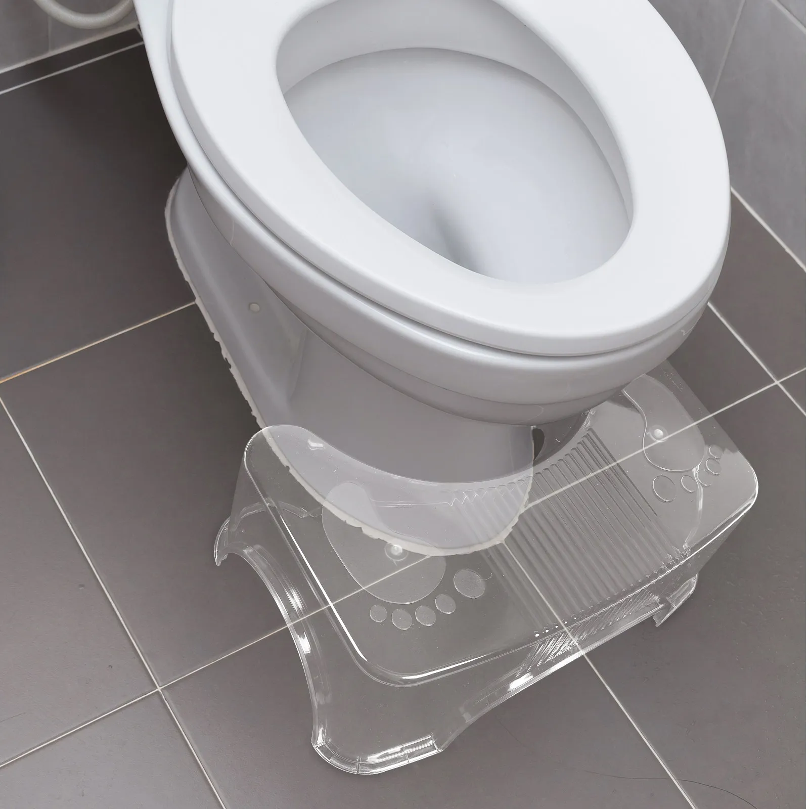 透明なデザインの滑り止め付き浴室トイレ踏み台、家庭用トイレトレーニング用フットレスト、小型フットスツール、浴室用品