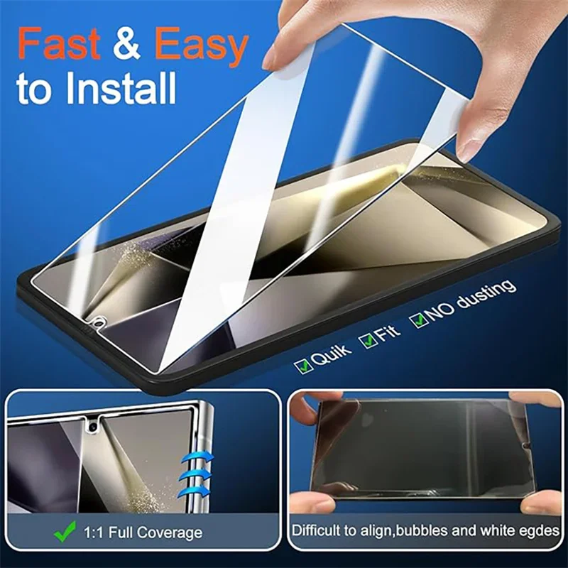 5 قطعة فتح الزجاج المقسى لسامسونج غالاكسي S25 S24 الترا FE S10E حامي الشاشة لسامسونج S23 S21 S20 FE S22 زائد الزجاج