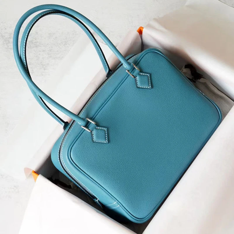 Classic Genuine Leather Tote Bag Vintage Inspired Lightweight Carry Handbag Trendy Elegant Shoulder or Crossbody Bag