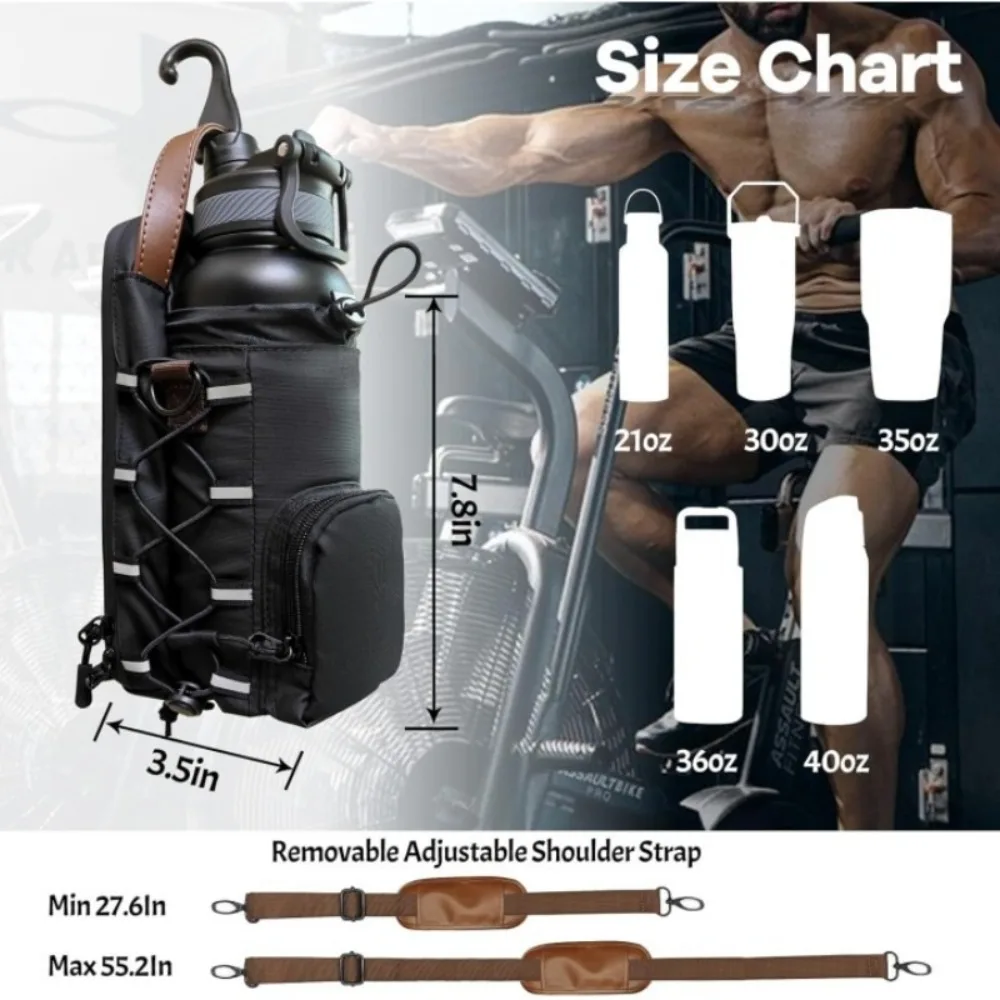 Large Capacity Magnetic Gym Bag Adjustable Shoulder Strap Removable Gym Magnetic Bag Waterproof Water Bottle Hanging Bag Travel