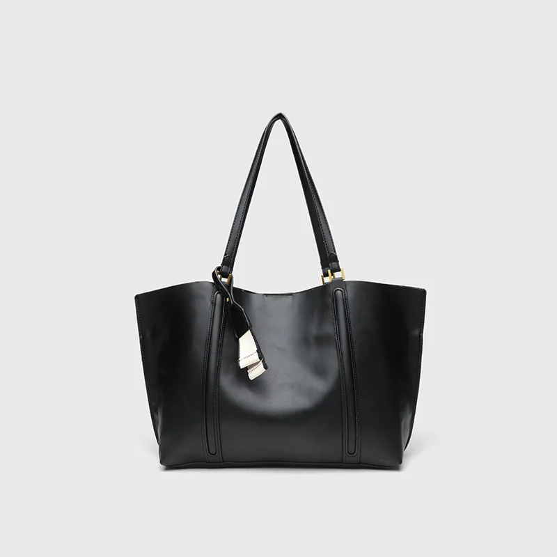 

2025 Fashion Tote Handbags PU Leather Bags for Women Black Large Capacity Shoulder Bag Handle Purse for Travel Shopping Bag