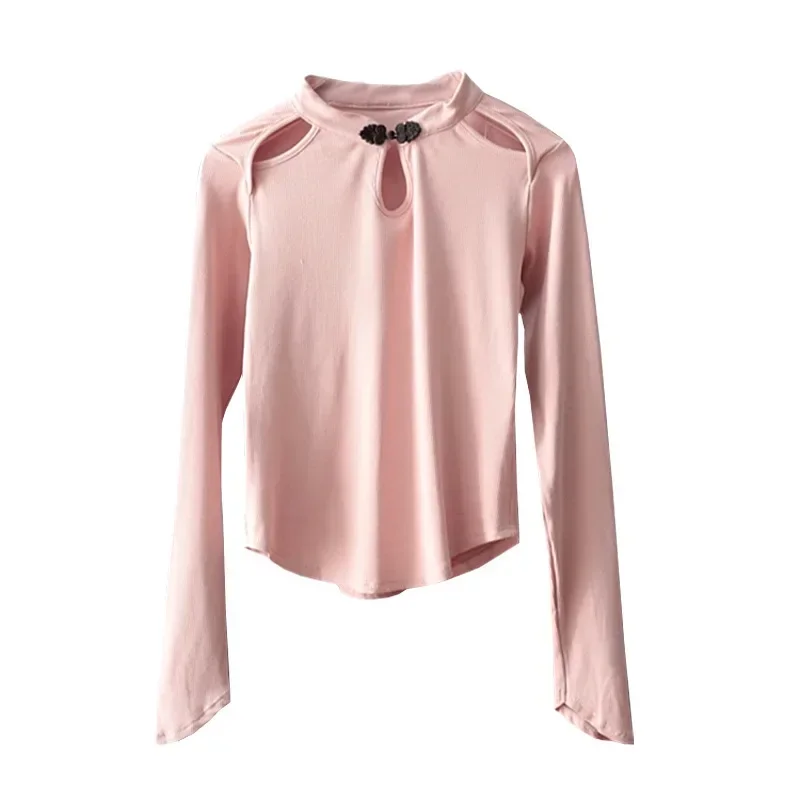 Classical dance practice clothes women's Chinese style cheongsam dance tops folk dance long sleeves slim adult body rhyme