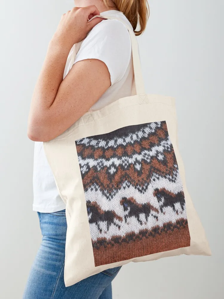 

Icelandic sweater pattern - Tolt I Tote Bag shopping bag logo Woman shopper bag large size bags Lady