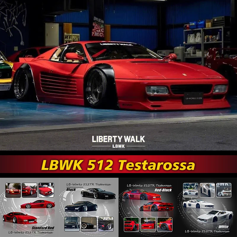 Star In Stock 1:64 LBWK 512 TR Testarossa Diecast Diorama Car Model Collection Miniature Toys