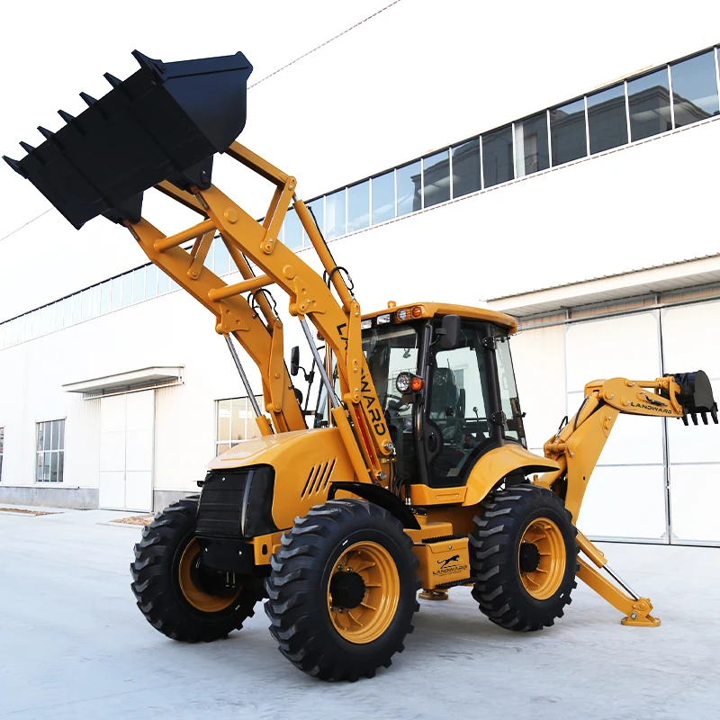 China LANDWARD Factory Wholesale High Quality Mini Backhoe Digger 4 WD Agricultural Loader Small Backhoe Loader Customized Sale