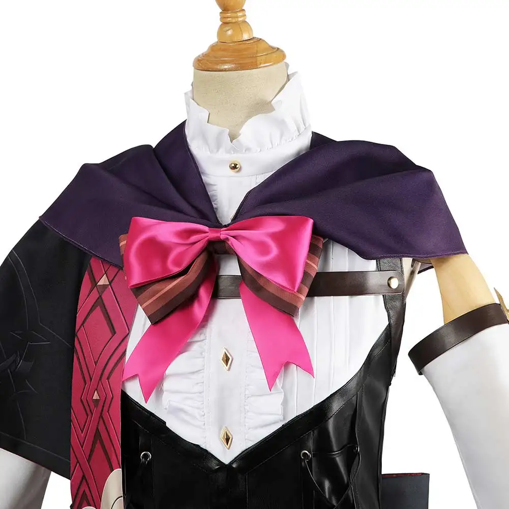 Costume de Cosplay du Jeu Genshin Impact Lyney pour Homme et Femme, Ensemble Complet de Vêtements de Roleplay, Chemise, Robe, Chapeau, Perruques, Tenues d'Halloween Imbibées