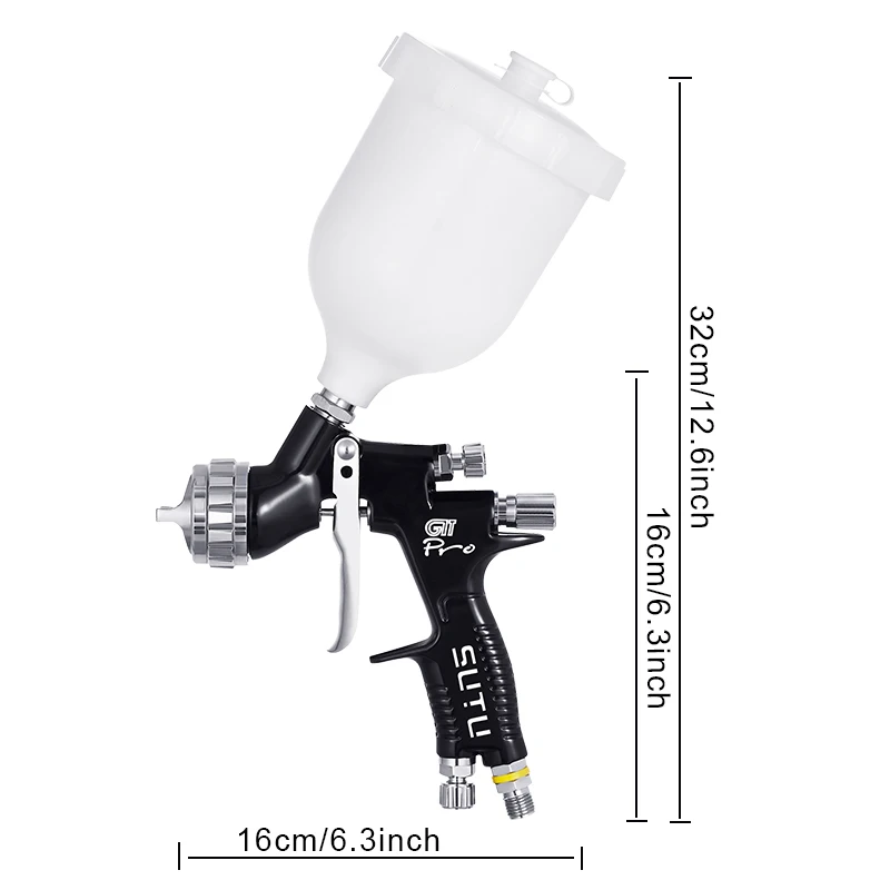 SUTU High Quality Spray Gun GLT Pro  1.3/1.8MM Nozzle Automotive Repair Spray Gun Oil/Water Paint Pneumatic Tools
