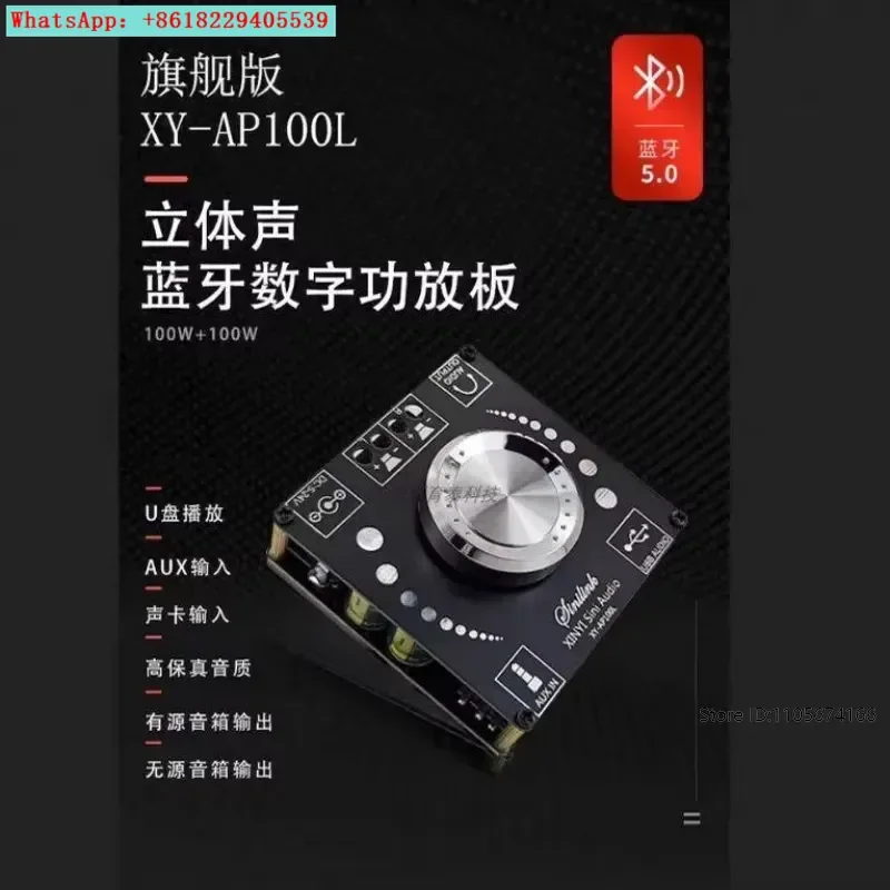 5.0 digital power amplifier board dual channel 2 * 100W stereo support U disk sound card AUX input