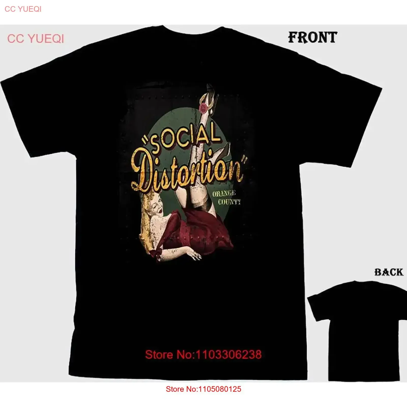 

Social Distortion Live in Orange County T Shirt vintage Washed Soft Comfortable Casual homme streetwear Stylish