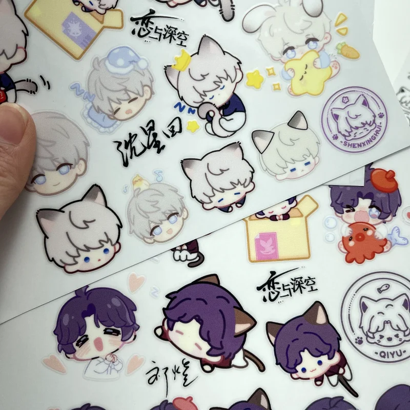 

New 2Pcs/Set Love and Deepspace Xavier Zayne Rafayel ralayo Sylus Caleb Waterproof Cartoon Sticker Cute Transparent Diy Stickers