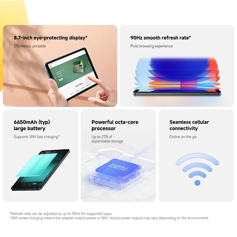 Xiaomi redmi pad se 8.7 versão global processador mediatek helio g85 8.7 "90hz fhd + display 18w carregamento rápido 6650mah bateria