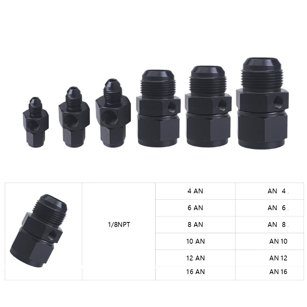 AN4 AN6 AN8 AN10 AN12-1/8 NPT AN Swivel Joint Connection for Oil Gauge Sensor Side Port Adapter Alloy Flare Fitting Part