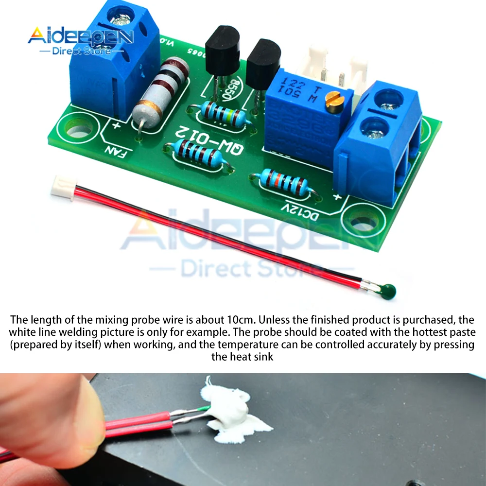 DC5-30V/AC4-20V to DC 12V Temperature Control Fan Module Automatic Temperature Control Board Governor Four Gears Adjustable