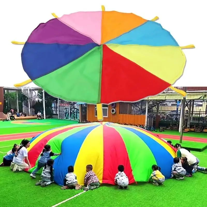 

Kids Play Parachute Rainbow Parachute Toy Tent Game for Children Gymnastic Play
